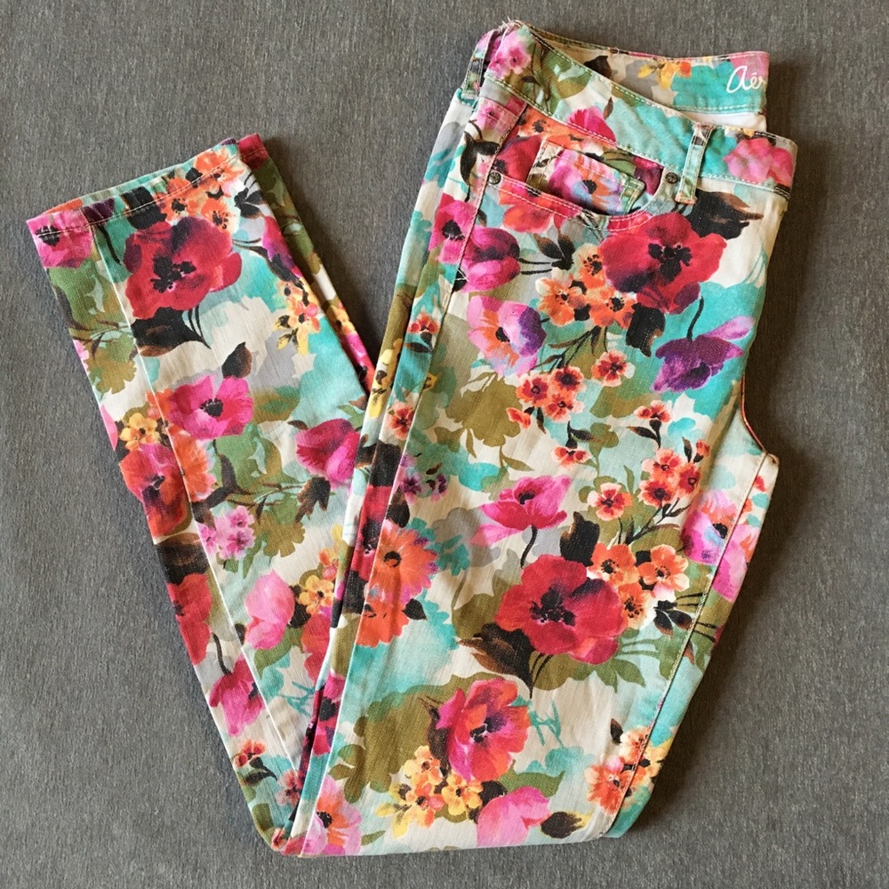 Aeropostale Ashley Floral Ultra Skinny Jeans